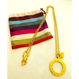 Coach gold long chain necklace